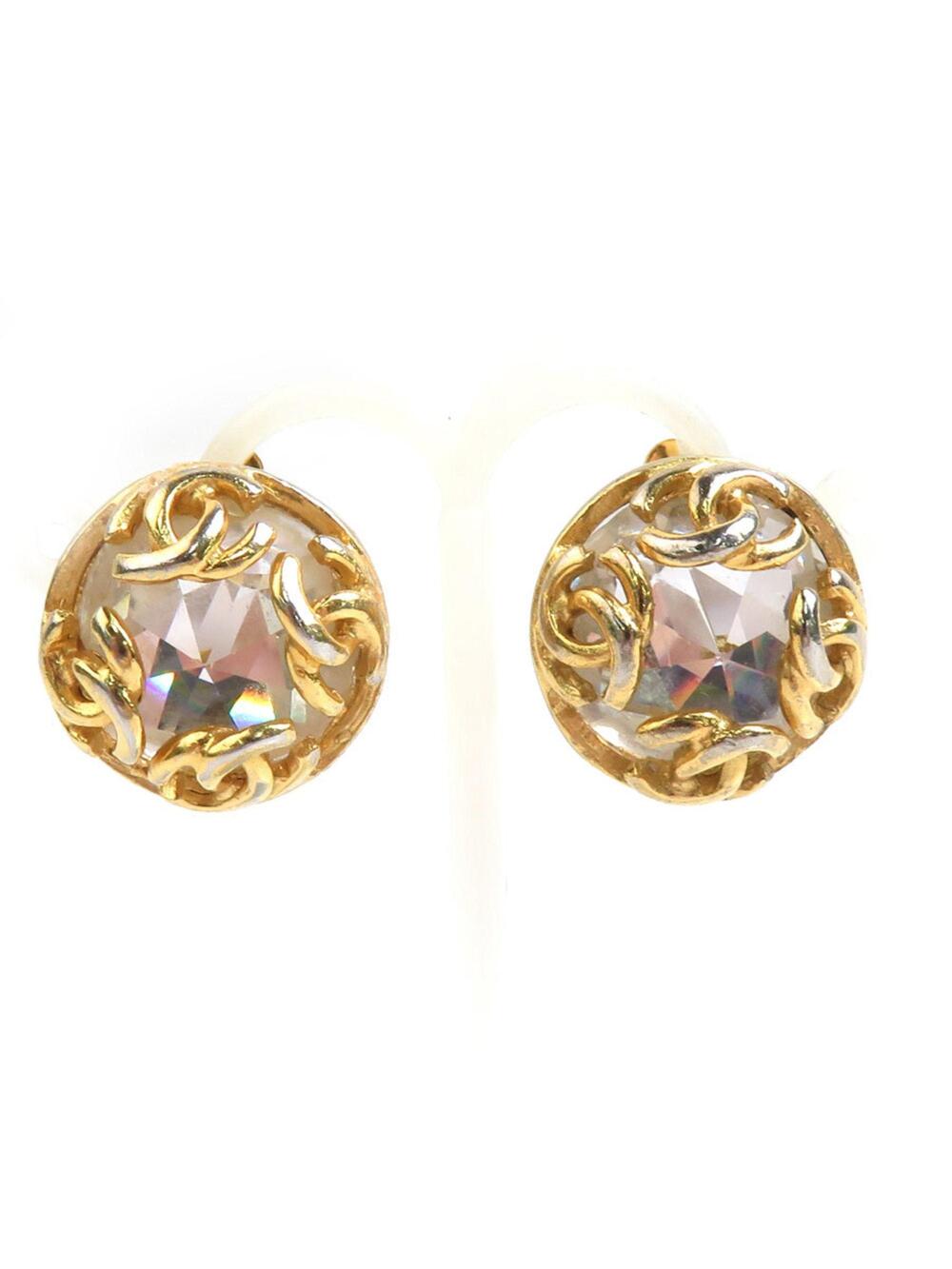 Chanel Cc Logo Clip-On Earrings Gold- #209308C55B